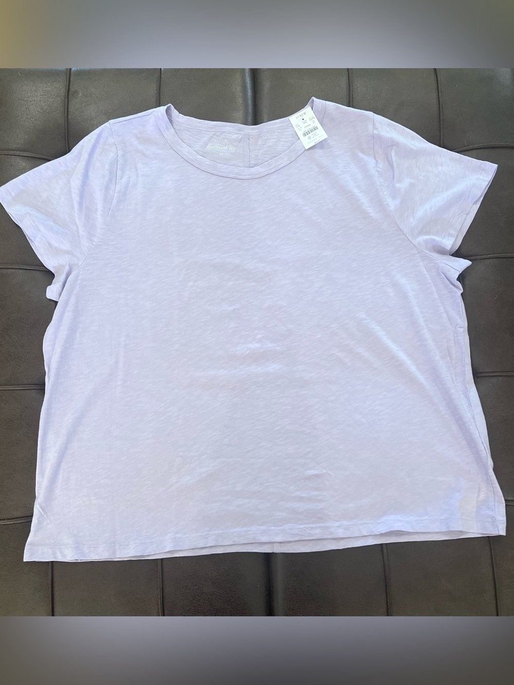 J. Crew Classic Crewneck Short-Sleeve Girlfriend Slubbed Tee in Lilac, Size 3X